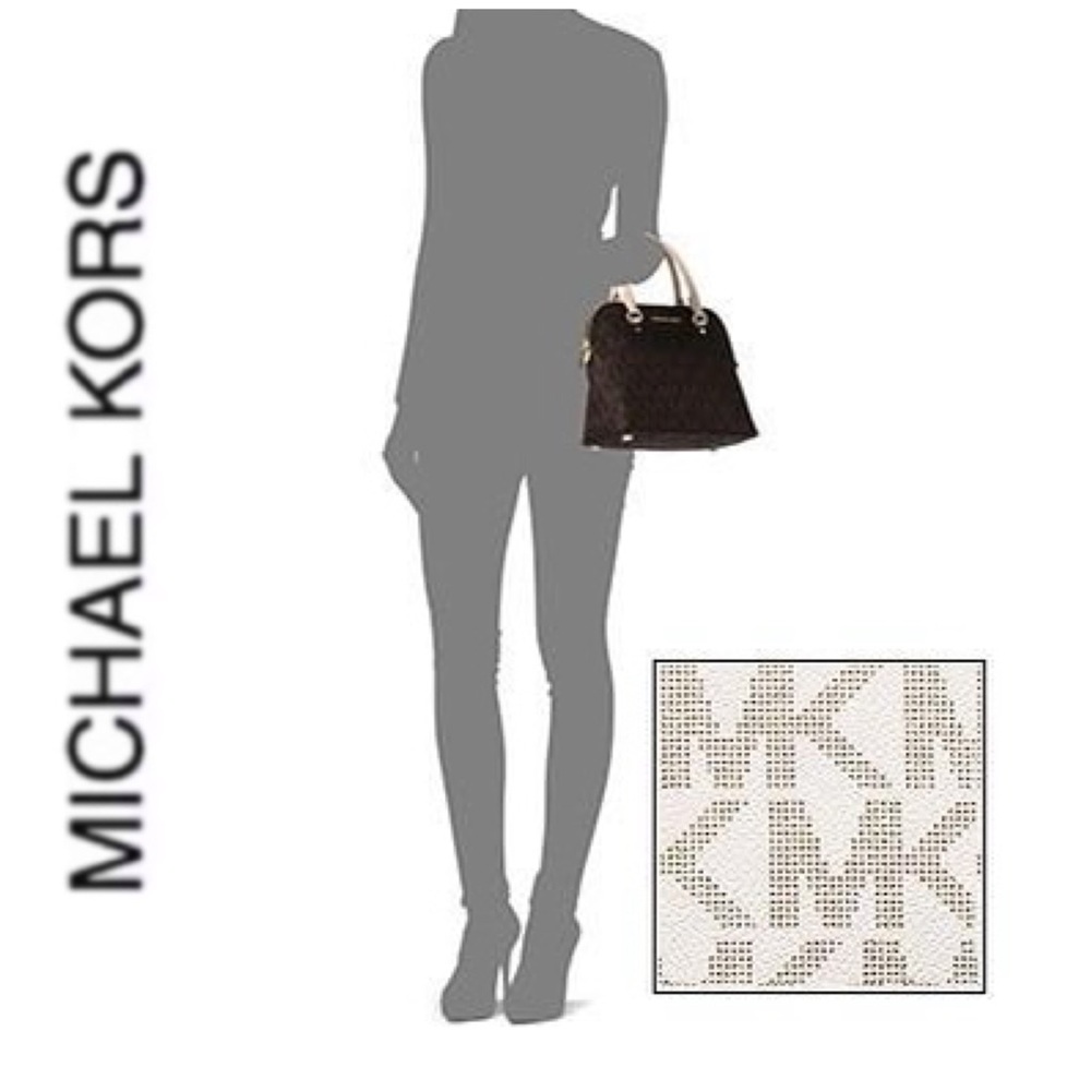 NWT authentic MK large monogram Cindy Dome vanilla - Picture 6 of 6